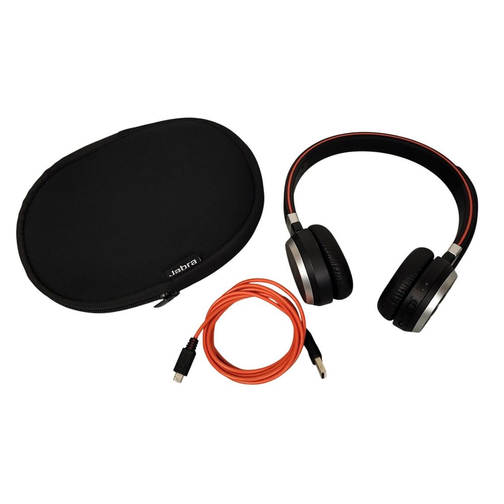 Jabra Evolve 65 Wireless Bluetooth Headset HSC018W w/ Case & Cable No Dongle